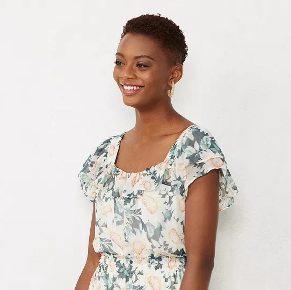 ☆ LC Floral Chiffon Top